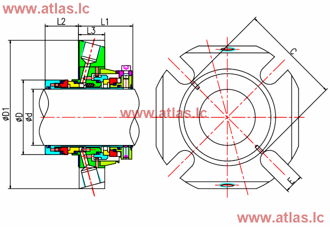 Atlas Engineering. EagleBurgmann Type Cartex D Double Cartridge Seal